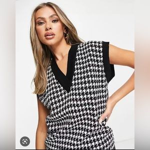 knitted dogtooth vest ASOS